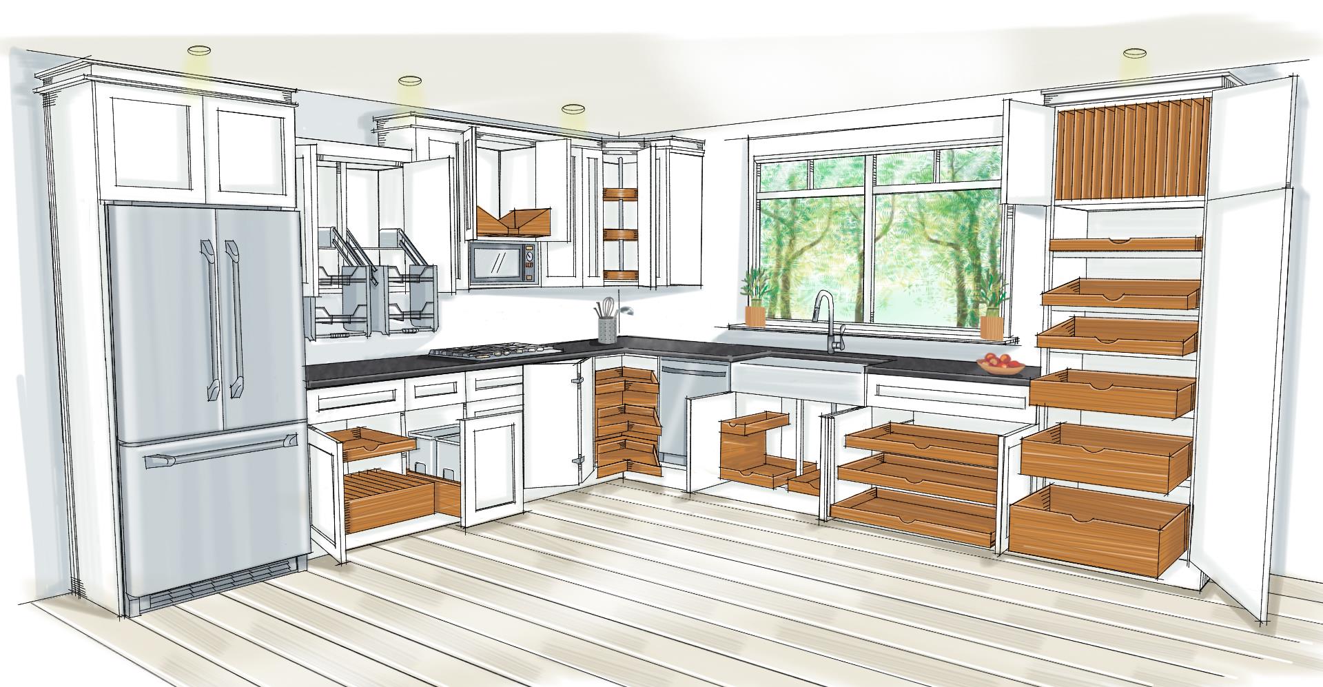draw kitchen cabinets sketchup online free