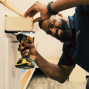 Install your custom pullout cabinet shelves with Art of Drawers